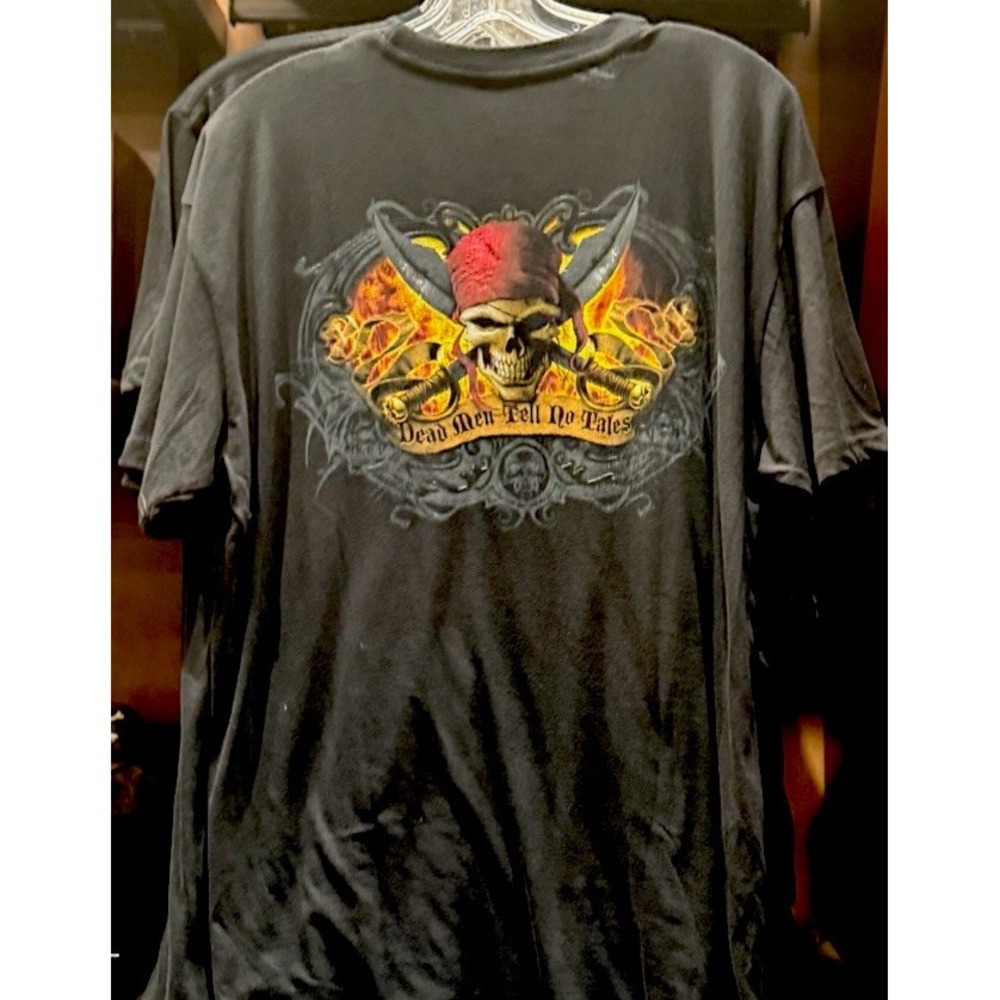Disney Parks 2025 Dead Men Tell No Tales Shirt XL Pirates Of The Caribbean Black